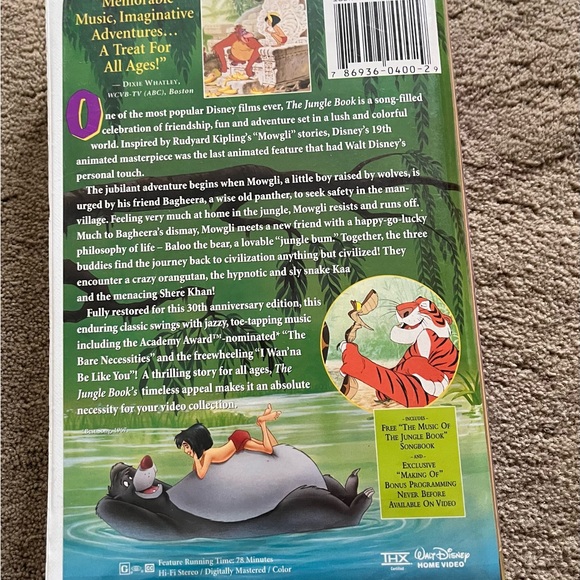 Disney's The Jungle Book VHS - Limited Edition - Picture 3 of 3
